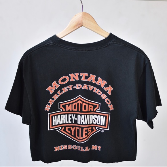 Harley-Davidson Eagle Motif Logo Crop Top T-Shirt - Picture 8 of 8
